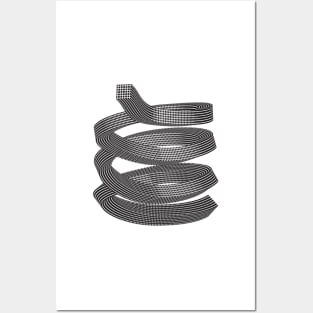 Black and white spiral Posters and Art